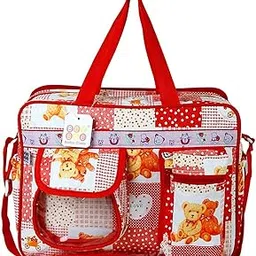 GOURAVSUMANA Baby Diaper Nappy Changing Bag Mummy Bag Handbag Mamma Bag New Baby Diaper Bag (0-24 Months) Pack of 1 (Red)-picture-42