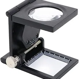 Levin Sold Folding Staff Pocket Metal 10x Magnifying Glass Magnifiers Microscope LED Light Jewellery Identifying Loupe Magnifier (Foldingstand-10X)-image-66