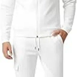 parcel yard Tracksuit – Full Sleeve Mock Collar Set Cotton Blend Regular Wear Solid TrackSuit For Men-picture-19