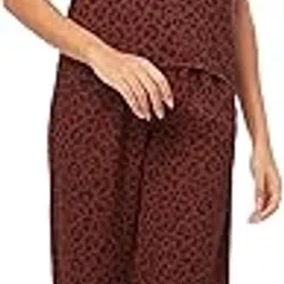moomaya Sleepwear, Spaghetti Strap Top Pajama Set, Chic Cami Pant Pjs Night Suit For Women'S-picture-11
