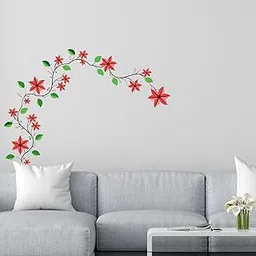 CVANU Beautiful Flower Branch Self-Adhesive Vinyl Wall Sticker for Wall Decoration (50inX70in)_S281-picture-27