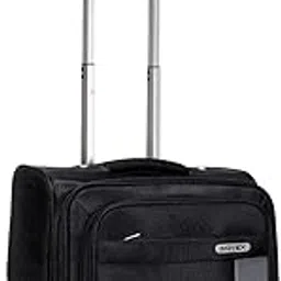 NOVEX Polyester Overnighter Laptop Trolley Bag | Overnighters Roller Case Cabin Luggage | Black - 42cm, Backpack with 3 Compartments, 4 Wheels | Easy-to-Carry for Men & Women image 1