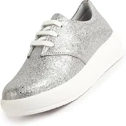fausto Women Embellished Height Enhancer Lace Up Sneaker Shoes|Platform Casual Shoe|Evening Party Shoe|Anti Skid Sole-picture-11