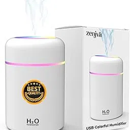 Zenjva Ultrasonic Aroma Diffuser for Home Electric | Portable Humidifier| Compact Diffuser for Home, Office & Car with LED & Auto Shut-Off (White)-picture-30