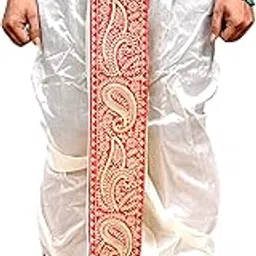 gouri collections Men's Ready To Wear Pant System MARWADI EMBROIDERED DHOTI For Marriage, Party, Pooja, Festival etc. (GC009) image 1