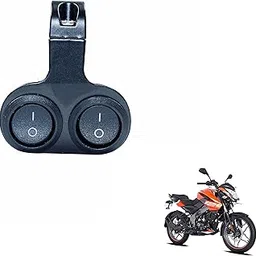 Handlebar On/Off Dual Button CNC Alloy Switch 12V Flameout Control for Headlight, Fog Light, Horn, Hazard Control For Bajaj Pulsar NS125 (1.Pcs Dual Button Switch)-image-31