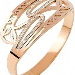 dafia Elegant Rose Gold Plated Cocktail Ring for Women | Wide Cuff Design | Anti-Tarnish & Hypoallergenic Jewelry with Dazzling Cubic Zirconia Stones-picture-25