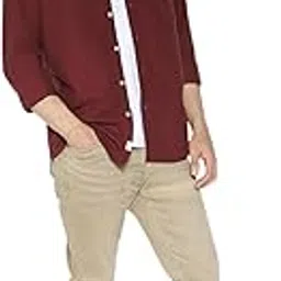 american eagle Men Burgundy Slim Fit Oxford Button-Up Shirt-picture-34
