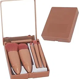 5-Piece Makeup Brush Set with Travel Case and Built-in Mirror – Portable Professional Cosmetic Brushes for Foundation, Blush, Eyeshadow, Powder Compact Small Makeup Brush Kit for On-the-Go Beauty-picture-27