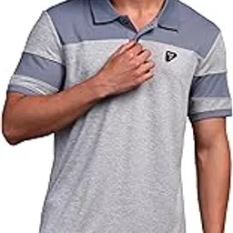 technosport Men's Polyester Slim Fit Self-Design Short Sleeve Polo T-Shirt with Double Cool for Gym, Sports and Regular Use-picture-14