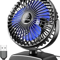 JZCreater Mini Desk Fan，3 Speed Ultra-Quiet Operation，Portable USB Cooling Fan for Office Desk, Bedroom Use, Personal Fan with Adjustable Tilt for Summer Indoor/Outdoor,USB-Powered, Black-picture-17