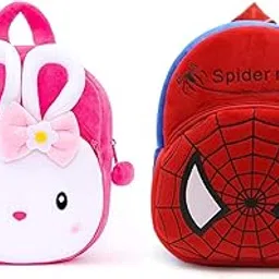 blue tree Kids School Bag Soft Plush Backpack Cartoon Bags Mini Travel Bag for for Girls Boys Toddler Baby Konggi Rabbit & Spiderman-picture-15