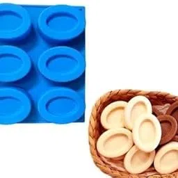 Redsky Soap Mould 6 Cavity Oval Shape Silicone Soap Mould 70gm for Cake Mold Cupcake Muffin Candle Mold Homemade Soap Mold Handcraft Soap Mould-picture-28
