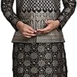 sojanya (Since 1958 Men's Silk Blend Print Kurta and Pyjama with Nehrujacket-picture-53