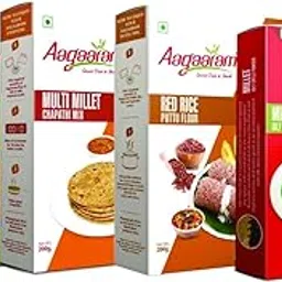 Aagaaram Adai Dosa Mix, Multi Millet Chapathi Mix Multi Millet Idly Podi & Red Rice Puttu Flour, 700grams (Combo of 4)-picture-11