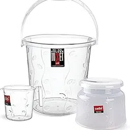 Cello Petal Bathroom Set | Sturdy and Durable | Lightweight and Rigid | Easy to Clean and Attractive Design | Small Set of 3,Transparent-picture-10