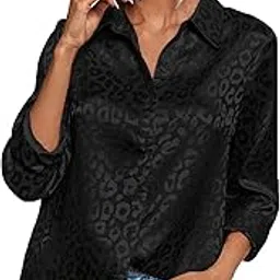 tadkee Women's Satin Shirt with Spread Collar Full Sleeves Regular Fit Casual Style-picture-52