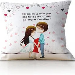 Khakee Gifts I Promise to Love You Theme Valentine Day Gift for Girlfriend/Wife/Husband/Boyfriend, Printed Cushion/Pillow, Cushion for Girls (12 * 12 Inch)(AV24-008)-picture-42
