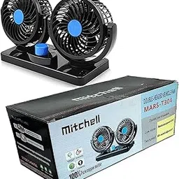 SellRider 100% Copper Mitchell 12V DC Electric Car Fan for Dashboard 360 Degree Rotatable Dual Head Car Auto Powerful 2 Speed Cooling Air Fan-picture-16