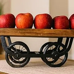 Wooden Decorative Vegetable Cart Basket – Rustic Kitchen & Dining Table Décor-picture-19