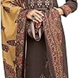 Women's Premium Pashmina Spun Embroidered Unstitched Salwar Suit Winter Dress Material with Pashmina Spun Shawl-image-30