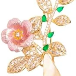 Floral Leaf Brooch Pin | 18k Gold Plated | Trendy, Lightweight & Comfortable | Stylish & Tarnish-Resistant | Qty : 1pc-image-31