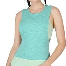 kinect Women's Loose Fit Polyester Solid Casual Sleeveless Yoga Workout Tank Top - KI-011-picture-21