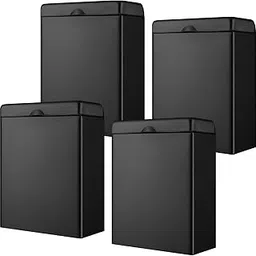 Tioncy 4 Pcs Sanitary Napkin Receptacle, Tampon Disposal Bin Wall Mounted Tampon Holder Stainless Steel Sanitary Napkin Disposal Bins for Home Office Public Restrooms Bathroom (Black)-image-9