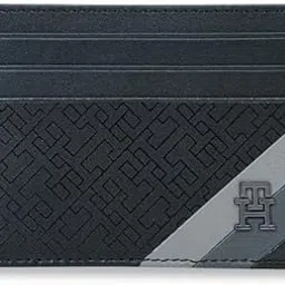 tommy hilfiger Men's Delaware Card Holder Wallet - Black | Sleek & Slim Designer Card Case for Men | with Printed Design & Multiple Card Slots | Ideal for Gifting-picture-45