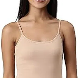 enamor Sleeveless U Neck Medium Length Slim Fit Cotton Camisole - E016-picture-28