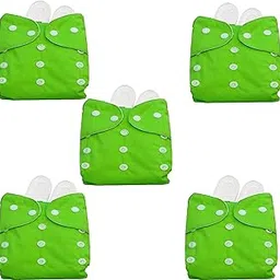 Kritiu Baby Cloth Diapers 0 To 3 Years | Side Leakage Proof Washable Reusable Diaper For 5 Diaper White Black Insert Pad New Born Baby (Pack Of 15) (Green)-picture-14