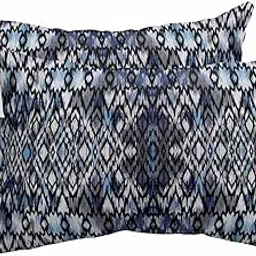 Outdoor Pillows Covers with Inserts Boho Circle Blue Abstract Geometric Lines Texture Waterproof Pillow with Adjustable Strap Throw Pillows for Patio Furniture Pool Lounge Chair, 11x16 Inch, 2PCS-picture-25