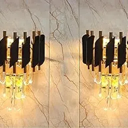 GreyWings Black Mamba Wall Light (Metal and Crystal), Pack of 2-picture-23