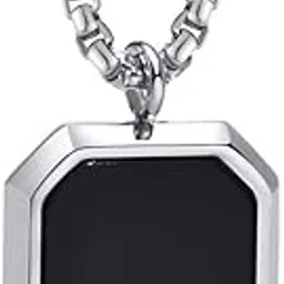 Men's Jewellery Silver Chain For Men Boys Geometric Stainless Steel Black Silver Gold Locket Pendant Necklace Chain For Men Boys Anniversary Gift For Husband Gift Chains-101_6-image-85