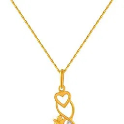 p.c. chandra jewellers 14k (585) Yellow Gold and American Diamond Pendant for Women-picture-40