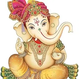 DreamKraft Decorative Ganesh ji Wall Sticker for Home Decor, Pooja Room, Kid's Room (Multicolour, Vinyl, Size 50 cm X 60 cm)-image-6