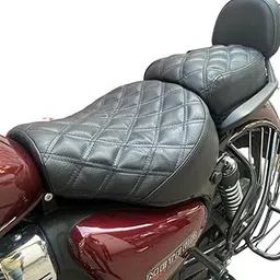Sahara Seats Compatible with Meteor 350 /Fireball/Stellar/Supernova Diamond Cushion Seat Cover for Standard and Touring Seats(Black)-image-52