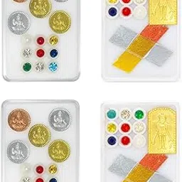 Navarathna Panchaloha Pooja Kit with Vastu Prathima (2 Set - 4 Boxes) – Panchalogam Lakshmi Coins, Navratna Stones & Vastu Idol – Bhoomi Pooja Essentials for Vastu, Prosperity & Positive Vibes Combo Set-picture-32