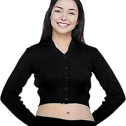 shri shyam creation Winter Woolen Stretchable V-Neck Blouse for Women - Front Open with Button, Full Sleeves, Warm & Stylish-picture-37