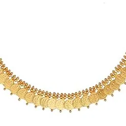 zeneme Jewellery Set Gold Plated Laxmi Temple Coin Necklace Set With Earrings Jewellery For Women & Girls-picture-16