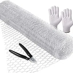 LICHTS Galvanized Poultry Mesh Fencing Chicken Wire Net Rabbit Netting 40x500cm-picture-37