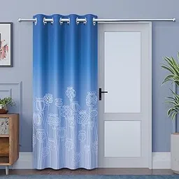 Kuber Industries Polyester Door Curtains 7 Feet Long | Aesthetic Curtains for Bedroom and Living Room Decoration | Kitchen and Room Parda | Digital Matki Flower - Blue-image-8