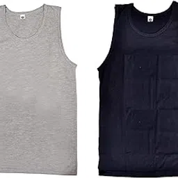 hivata Fancy Gym Vest for Men & Boys Sports Running Cotton Sleeveless Vest/Baniyan Modern Fit Solid Inner wear in Navy Blue & Grey Color Pack of 2-picture-16