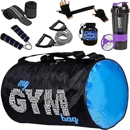 fit focus (Pack of 7) My Gym Bag Combo for Men, Shaker Bottle Gym Gloves l Whey Container Toning Tube Gym kit for Men and Women Gym Bag & Fitness Kit & Premium Bag Combo (Purple)-picture-26