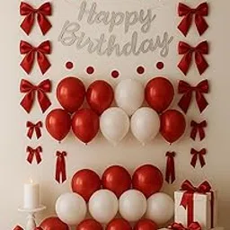Crimson Grace Birthday Decor Set – Red & Ivory-picture-30