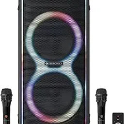 Zebronics Trolley DJ Speaker, 200W, Upto 9 Hours Playback, Dual 25.4cm Full-Range Drivers, Karaoke, TWS, BT v5.0, USB, SD, mSD, AUX, RGB, Dual Wireless UHF Mic, 6 Band EQ Control (Party Fyre 102)-picture-12