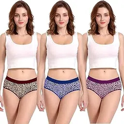 khwaish store Women Cotton Breathable Full Coverage Leopard Printed Panties Brief, Multicolor. Pack of 3-picture-28