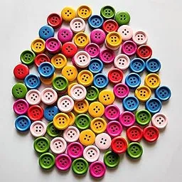 3A Featuretail Multicolor Wooden Buttons for Craft, Decoration, Sewing & DIY Crafts Material (Size 15MMX15MM) (Multi, Set of 100Pc)-picture-13