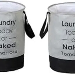 Laundry Bag 45L Durable Collapsible With Handles - Clothes & Toys Storage Foldable For Dirty Clothes (Pack of 2, Grey)-image-26