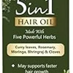5 in 1 Herbal Hair Oil with Curry Leaves, Rosemary, Clove, Moringa & Bhringraj – 100% Natural, Mineral Oil Free, Hair Growth & Strengthening Oil (200 ml, Pack of 1)-image-88